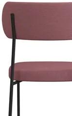 Kit 6 Cadeiras Estofadas Milli Corano/Linho F02 Preto/Rosa - Mpozenato