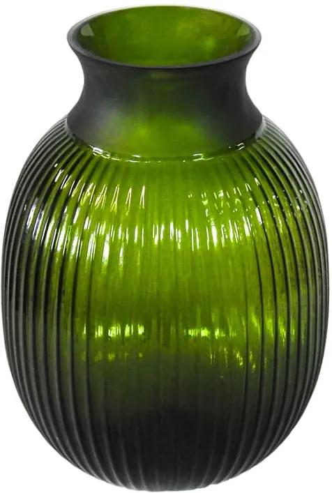 Vaso Decorativo em Vidro na Cor Verde - 27x18cm
