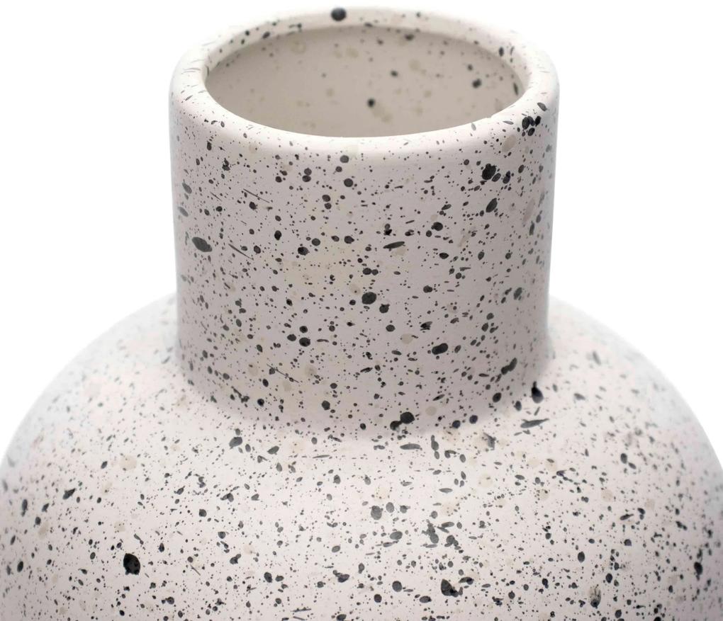 Vaso Decorativo em Cerâmica Flocos Branco 20x13 cm - D'Rossi
