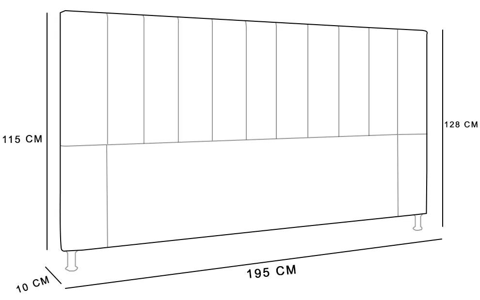 Cabeceira Malibu Para Cama Box King 195 cm Corino - D'Rossi - Branco