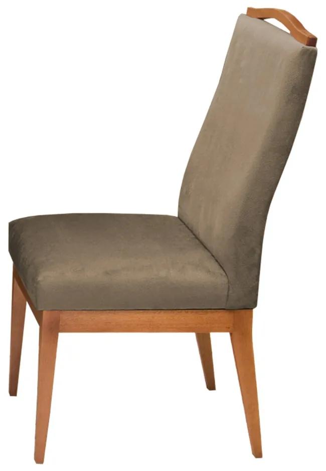 Conjuntos 8 Cadeiras Decorativa Lara Aveludado Cappuccino