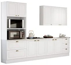 Cozinha Modulada Completa 271cm 5 Peças 9 Portas 100% MDF Liana H02 Br