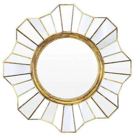 Espelho Decorativo Inova Flower 39x39x2cm  Ouro Ve