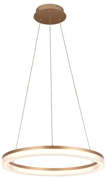 Pendente Led Aluminio Dourado 35w 3000k Anelo