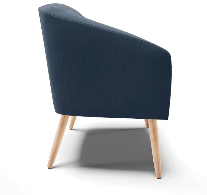 Poltrona Decorativa Pé Palito Natural Kit 2 Stella Suede Azul Marinho D03 - D'Rossi