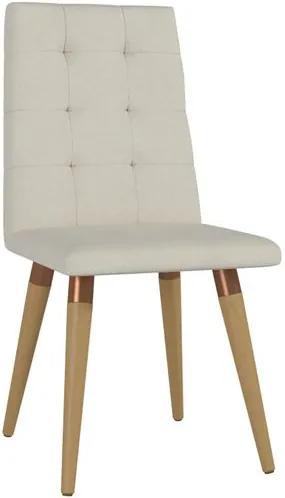 Cadeira de Jantar Goulart Linho Bege Claro Cobre - Wood Prime PV 32702