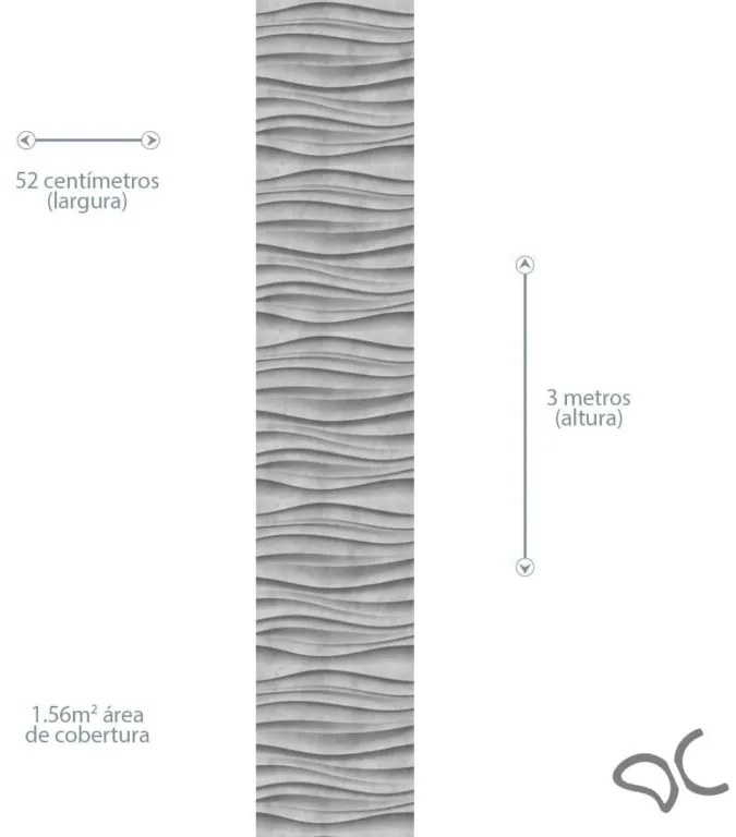 Papel de Parede 3D Cimento Queimado 0.52m x 3.00m