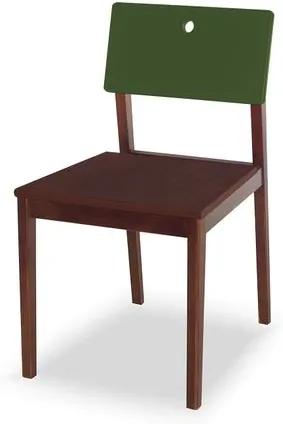 Cadeira Flip Cor Cacau Com Encosto Verde Escuro - 31135 Sun House