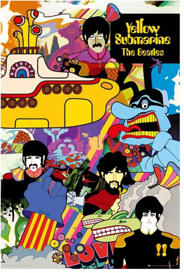 Gravura Poster Para Quadros Os Beatles álbum Submarino Amarelo 60x90cm
