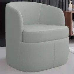 Kit 2 Poltronas Giratória Decorativa para Sala Dandara Z08 Boucle Cinz