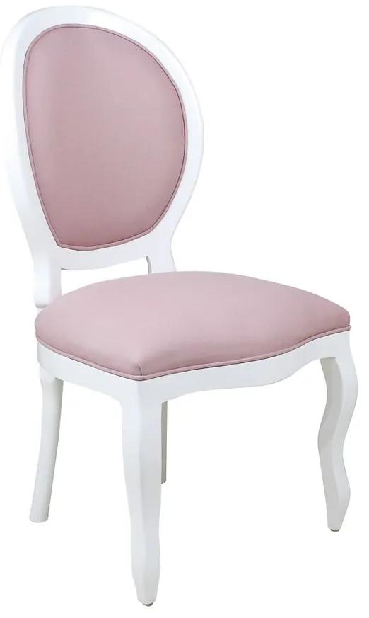 Cadeira de Jantar Medalhão Lisa sem Braço Branco Brilho Liso - Wood Prime PTE 38735