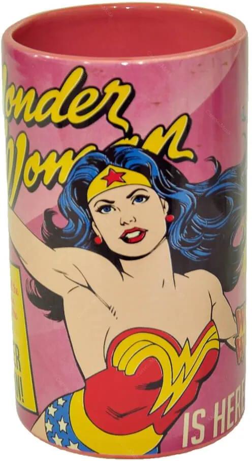 Pote DC Comics Wonder Woman Cover Page Rosa em Cerâmica - Urban