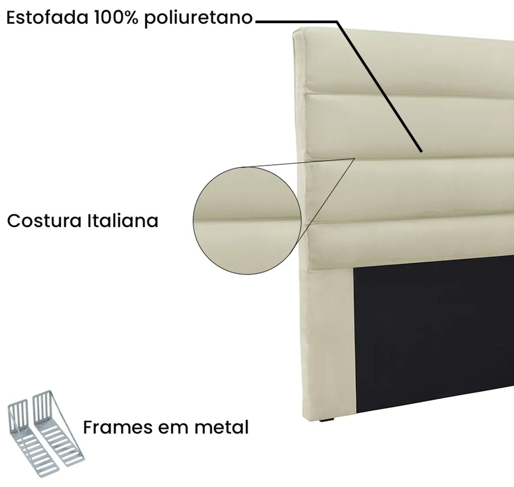 Cabeceira Estofada Nubia 90cm Solteiro Veludo - ADJ Decor