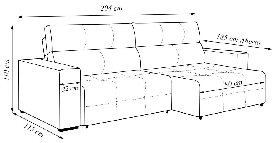 Sofá Retrátil 3 Lugares 204cm 2 Módulos Nero com USB Couro Cappuccino G52 - Gran Belo