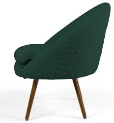 Poltrona Decorativa Pés Palito Rafa C-117 Linho Tressê Verde - Domi