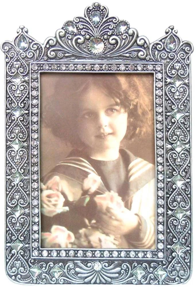 Porta-retrato Imperial Prata Envelhecido Pequeno - 19x12 cm