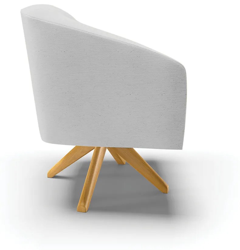 Poltrona Decorativa Giratória MA30 Stella Linho D03 - D'Rossi - A05 Cinza