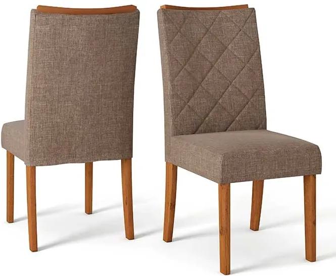 Conjunto 2 Cadeiras Sara Rústico Terrara Tecido Linho Bronze