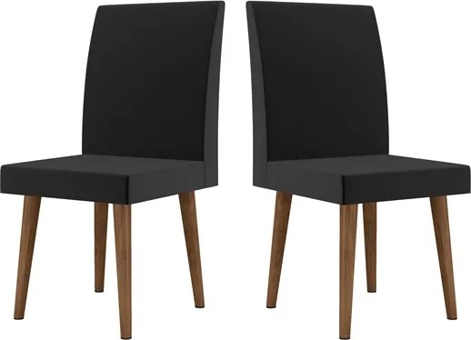 Kit com 2 Cadeiras Jade Pé Palito Preta - RV Móveis