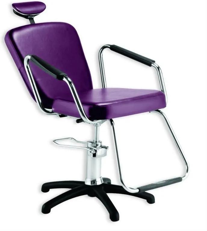 Cadeira Nix Hidráulica Reclinável para Barbeiro e Maquiagem, Roxa - Dompel