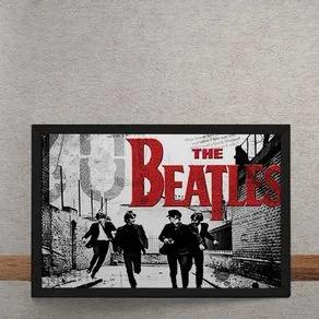 Quadro Decorativo Beatles Correndo Logo Vermelho 25x35