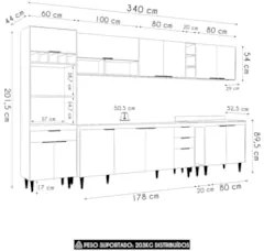 Armário de Cozinha CP07 Para Pia 180cm Pérola Z34 Branco    - Mpozenat