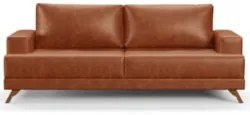 Sofá 2 Lugares 160cm Living Pés Curvos Santi D05 Sintético Camel - Mpo