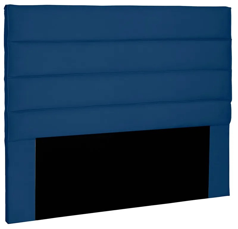 Cabeceira La Italiana Para Cama Box Casal 140 cm Suede  - D'Rossi - Azul Marinho