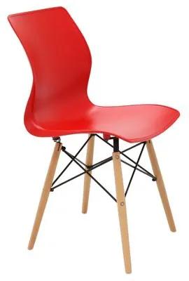 Cadeira Tramontina Maja Unicolor 3D em Polipropileno Vermelho com Base em Madeira Faia