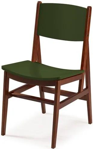 Cadeira Dumon Cor Cacau Com Verde Escuro - 30796 Sun House