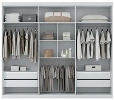 Guarda Roupa Casal Com Espelho 6 Portas Versalhes Branco - Santos Andi
