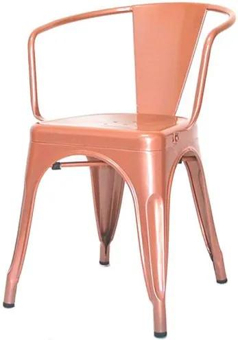 Cadeira Iron Tolix com Braco com Pintura Epoxi Cobre - 48289 - Sun House