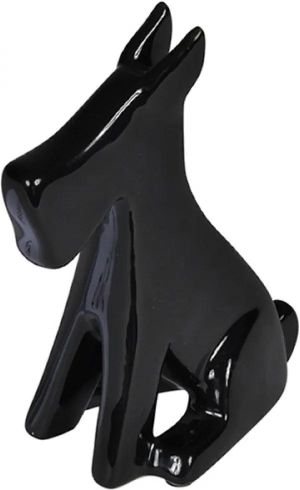 escultura cachorro ORLANDO resina preta 12 cm Ilunato XD0029