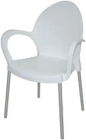 Cadeira Grace Base Aluminio Anodizado Cor Branco - 20045 Sun House
