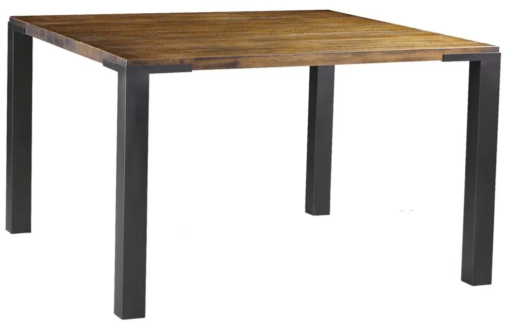 Mesa Sala de Jantar Cozinha Bladel Quadrada 80cm Grafite Madeira Maciça Rustic Brown G54 - Gran Belo