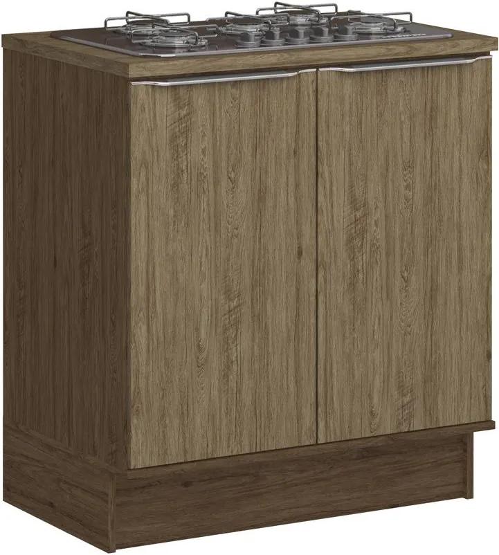 Armário de Cozinha 2 Portas Com Rodapé 4031r Cedro/Wood - Decibal Móveis