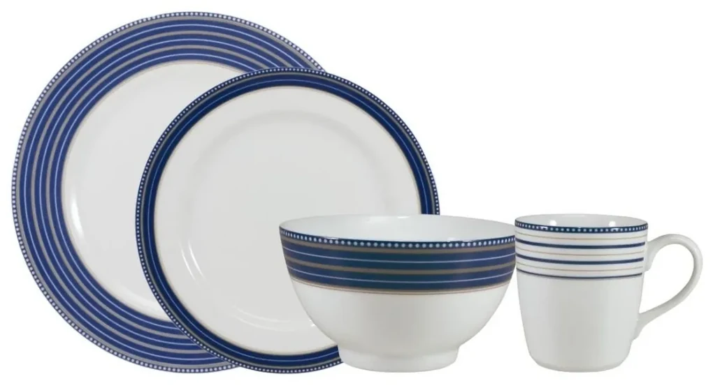 Aparelho de Jantar Chá 20 Peças Porcelana Schmidt - Dec. Búzios 2406 -  SCHMIDT