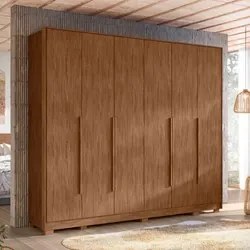 Guarda Roupa Casal 6 Portas 270cm Fascination A02 Avelã - Mpozenato