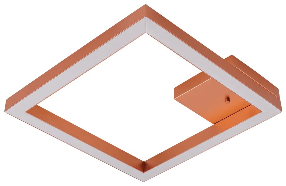 Plafon Poly 41X41Cm Led 32,8W Bivolt | Usina 19260/41 (CB-M - Cobre Metálico, 4000k)