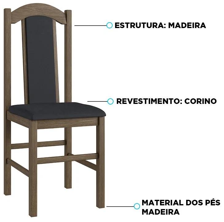 Conjunto 2 Cadeiras Madeira Tecido Corino 500 - Ameixa Negra
