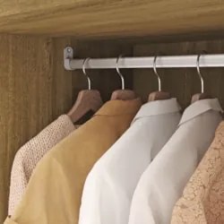 Guarda Roupa Casal 218cm Com Espelho Elegance Nature - Vila Rica
