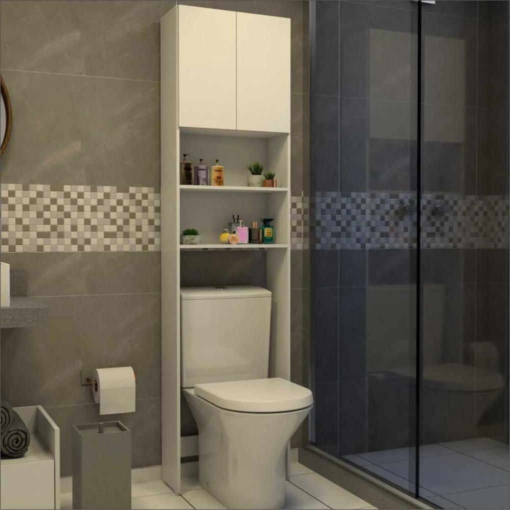 Armário Banheiro para Vaso Sanitário com 2 portas Aspen Multimóveis Branco