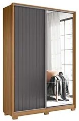 Guarda Roupa Solteiro com Espelho Portas Flex Rizatto A02 Nature/Branc