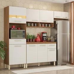 Cozinha Compacta 4 Peças Com Balcão Dama D02 Amendola/Branco - Mpozena