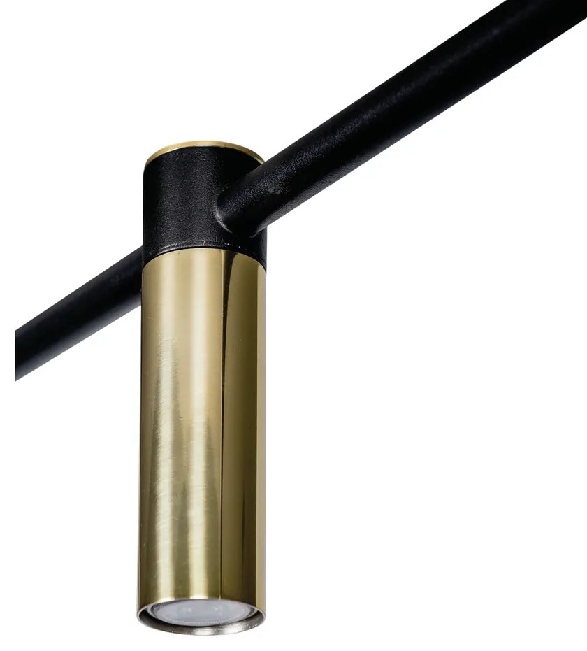 Pendente Barão 121X43Cm 5Xmr11 / Cabo Aço Chumbador + Cabo Rayon | Usi... (TT-M Titânio Metálico)