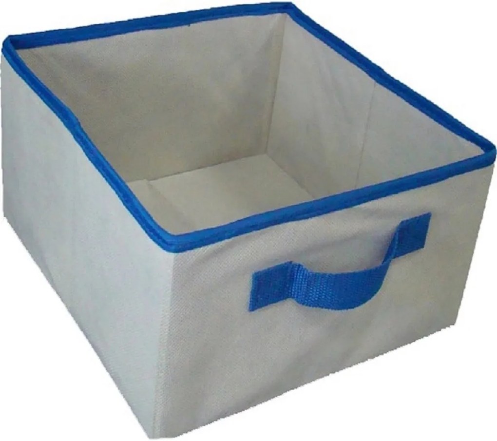 Caixa organizadora de Tecido OrganiBox   c/ Alça de 28x14x28cm  Azul