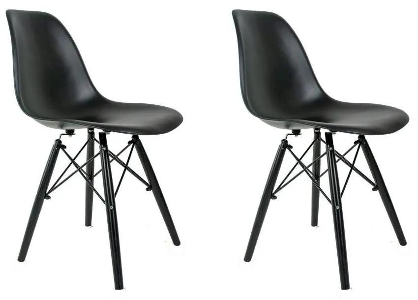 Conjunto 2 Cadeiras Eames Preta Com Pé Preto Dsw - Empório Tiffany