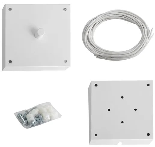 Kit Pendente Quadrado Branco Para Plafon