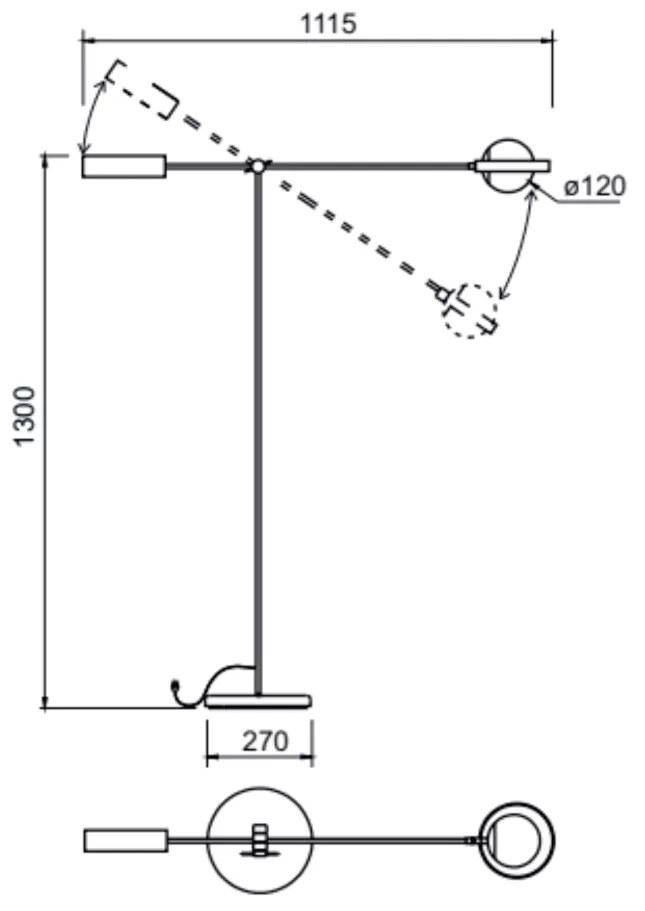 Coluna Viga 11,5X27X130Cm 01Xg9 Globo Ø12Cm - Usina 50045/1 (BZ-M - Bronze Metálico, Ambar)