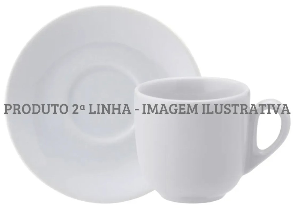 Xícara Chá Com Pires 250Ml Porcelana Schmidt - Mod. Pampa 2ª Linha